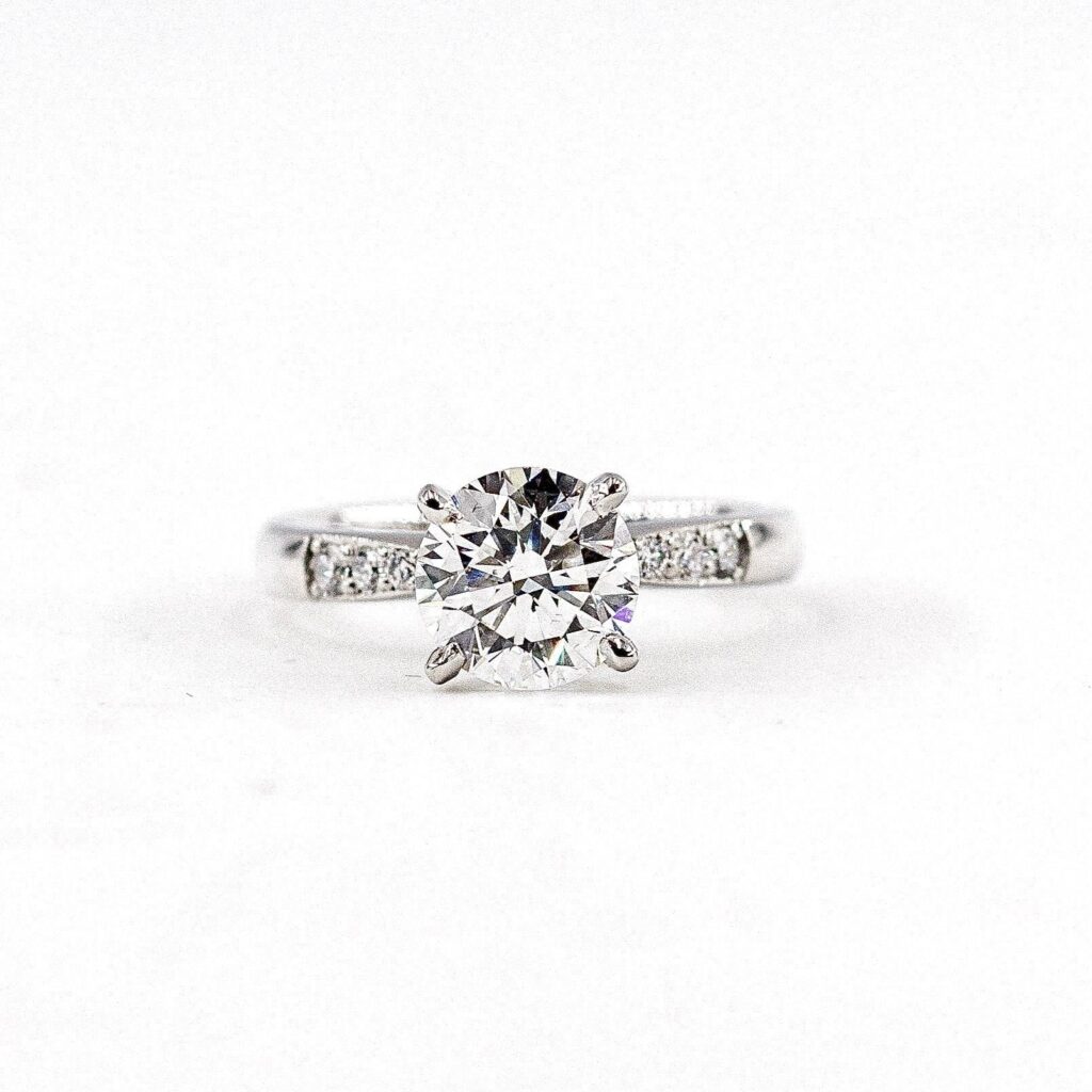 Side Pave Diamond Engagement Ring