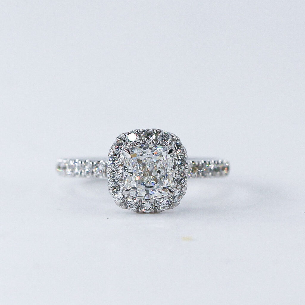 Cushion Halo Diamond Engagement Ring