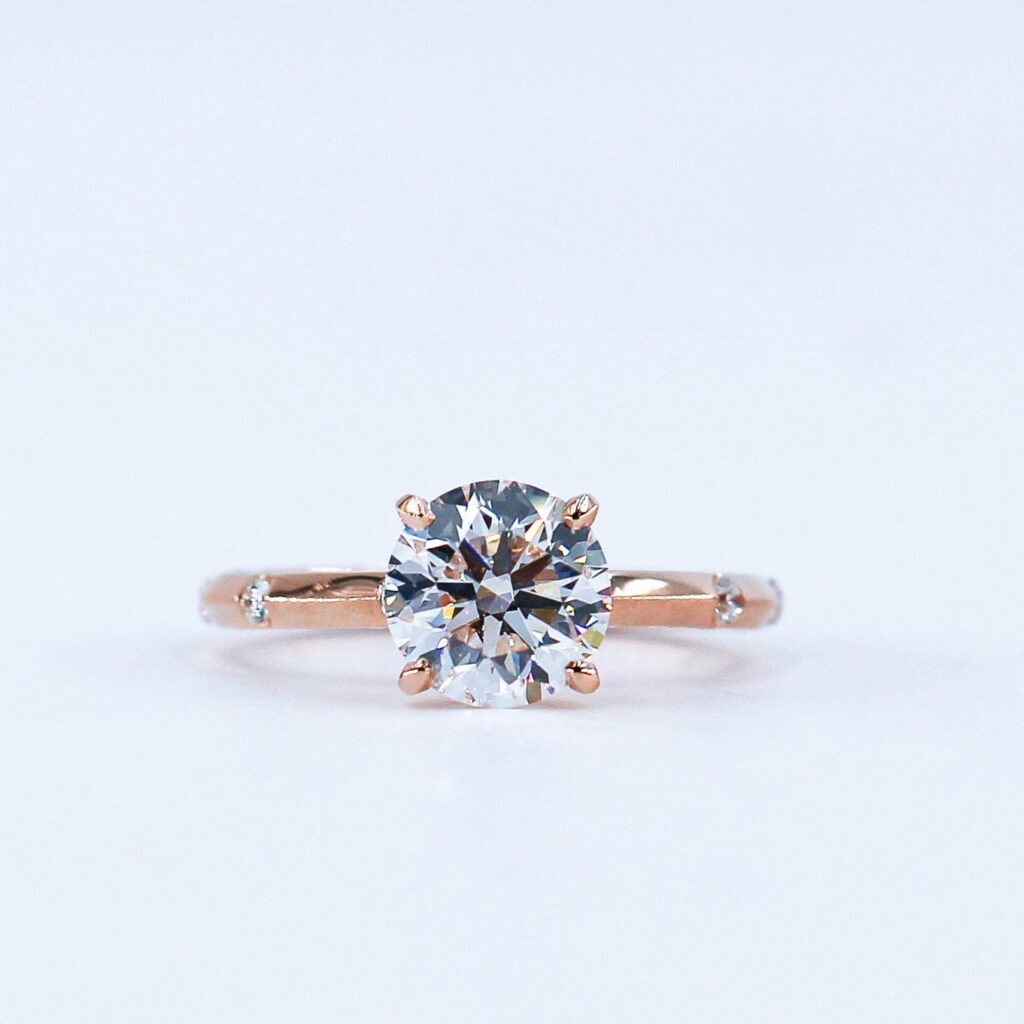 Round Shoulder Diamond Engagement Rings