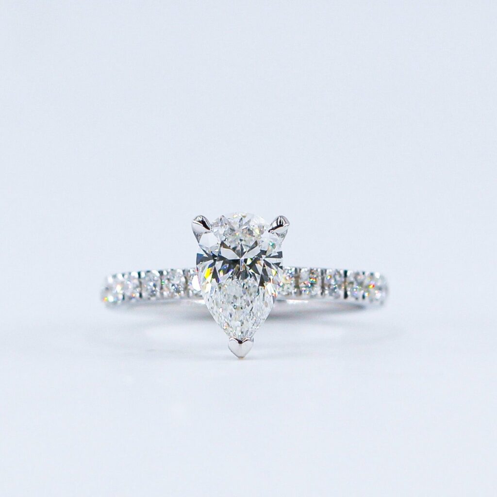 Pear Shoulder Diamond Engagement Ring